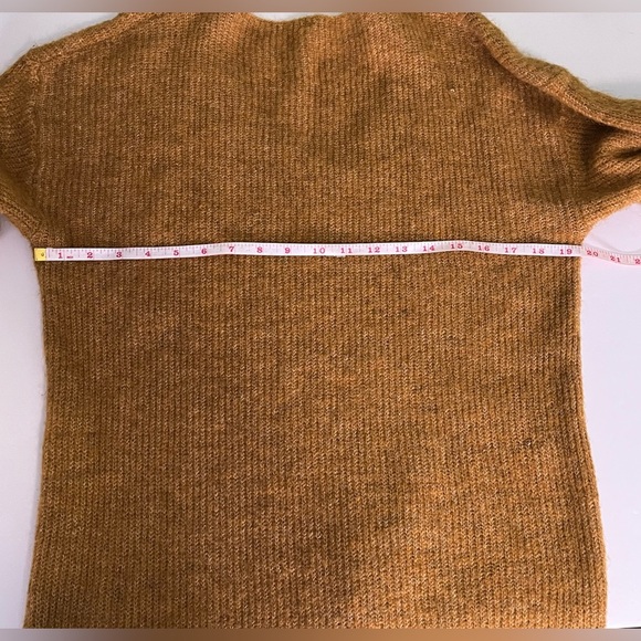 Oversized Tunic Sweater Dress Mustard Deep V-Neck Slouchy Boho - Picture 9 of 12